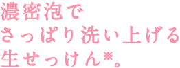 高密度でさっぱり洗い上げる生せっけん※